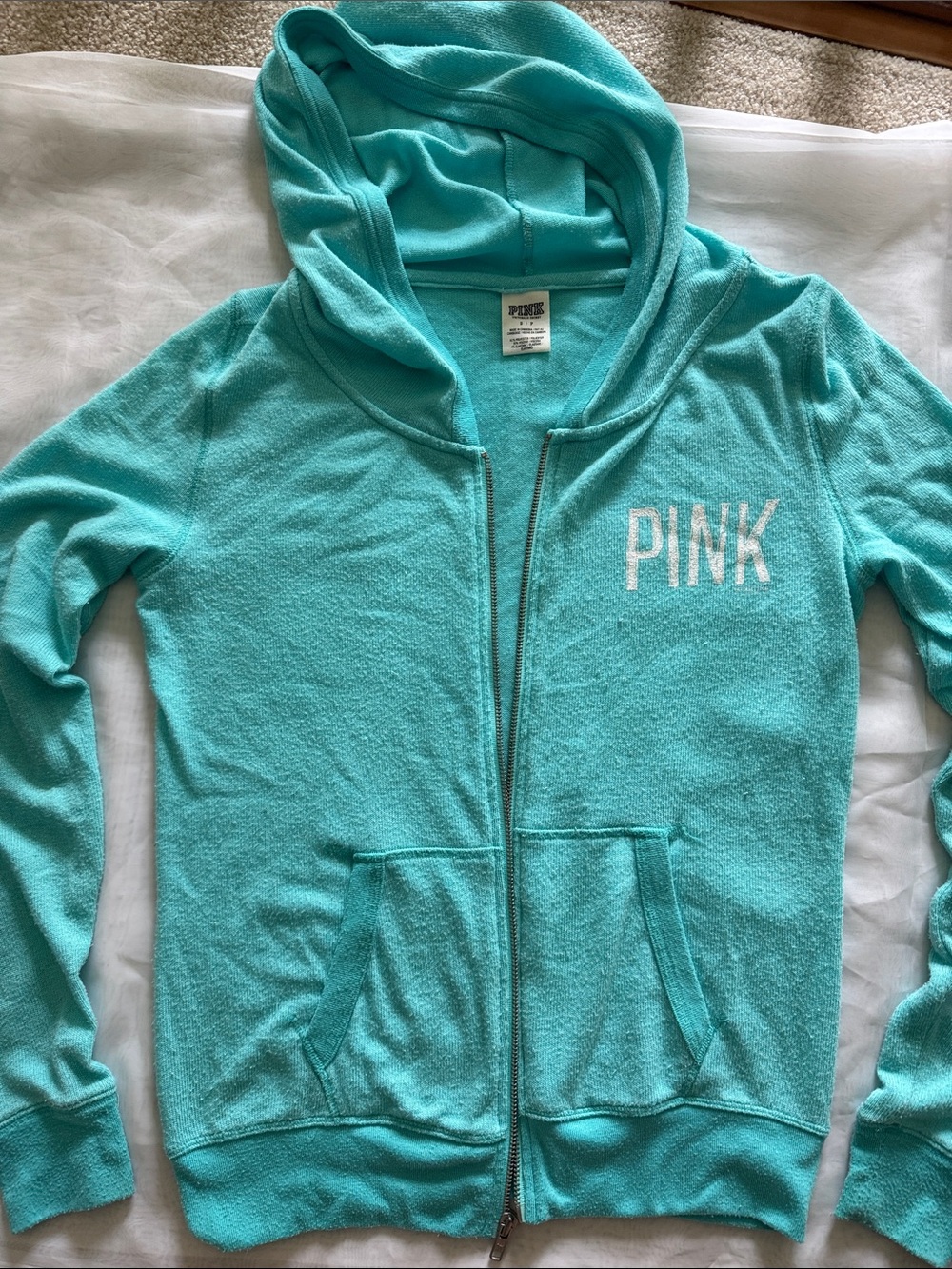 PINK Vintage Lt Weight Hoodie Front Pocket Pouch